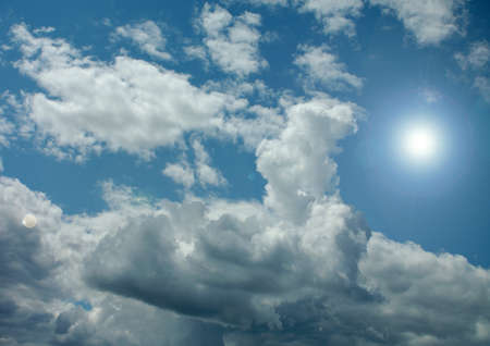 white air clouds in the blue skyの写真素材