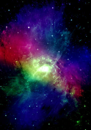 galaxy in a free space. 3D renderingの写真素材