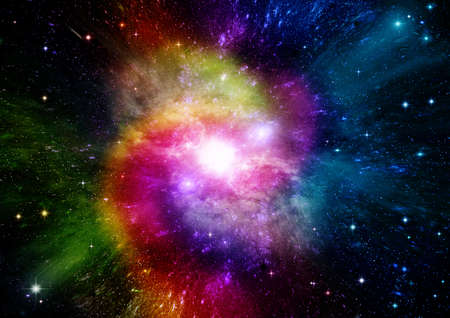 galaxy in a free space. 3D renderingの写真素材