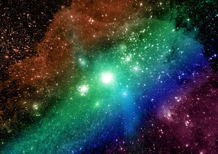 galaxy in a free space. 3D renderingの写真素材