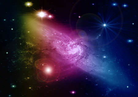 galaxy in a free space. 3D renderingの写真素材