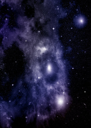 galaxy in a free space. 3D renderingの写真素材