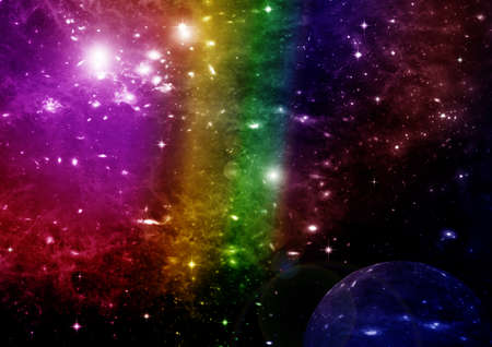 galaxy in a free space. 3D renderingの写真素材