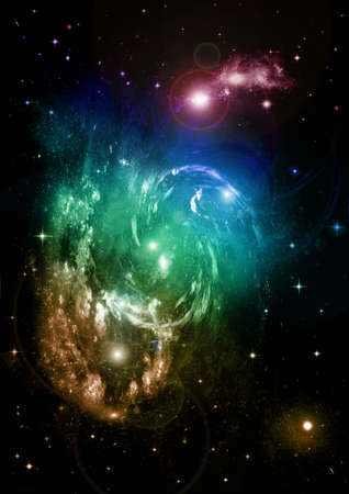 galaxy in a free space. 3D renderingの写真素材