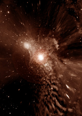 Stars of a planet and galaxy in a free space Elements of this image furnishedの写真素材