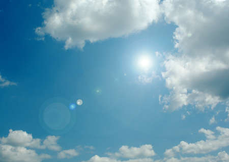 white air clouds in the blue skyの写真素材