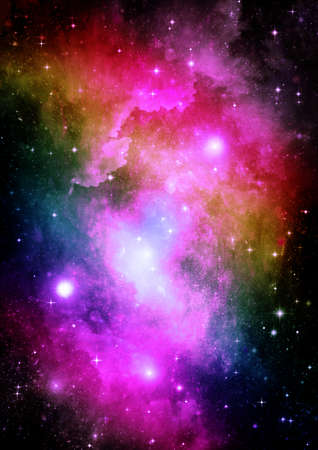 galaxy in a free space. 3D renderingの写真素材