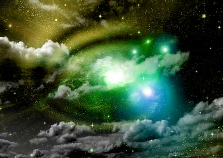 galaxy in a free space. 3D renderingの写真素材