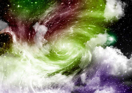 galaxy in a free space. 3D renderingの写真素材