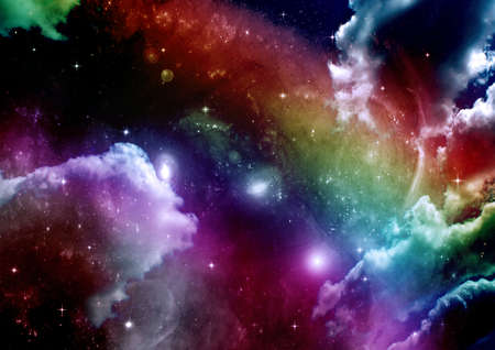 galaxy in a free space. 3D renderingの写真素材