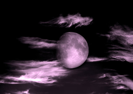 The moon in the night skyの写真素材