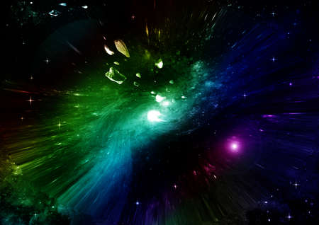 galaxy in a free space. 3D renderingの写真素材