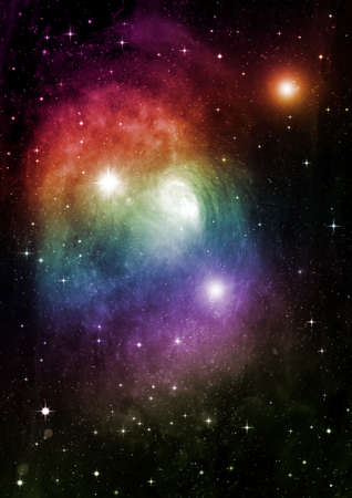 galaxy in a free space. 3D renderingの写真素材