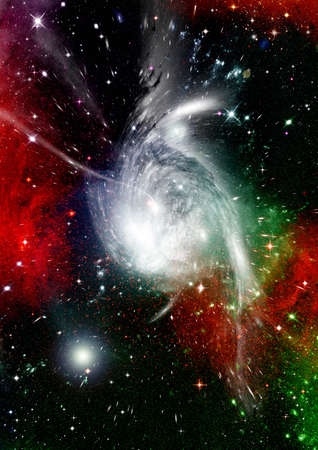galaxy in a free space. 3D renderingの写真素材