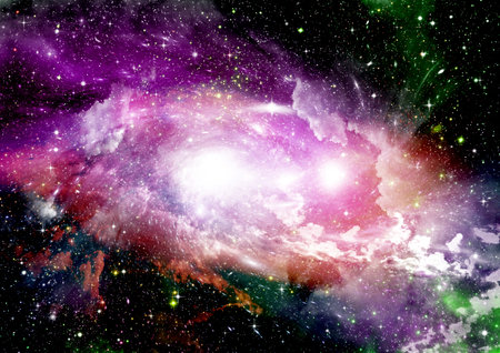 galaxy in a free space. 3D renderingの写真素材