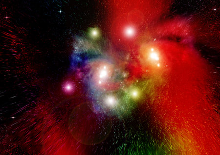 galaxy in a free space. 3D renderingの写真素材