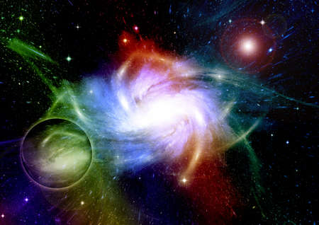 galaxy in a free space. 3D renderingの写真素材