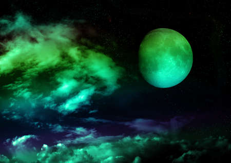 The moon in the night skyの写真素材