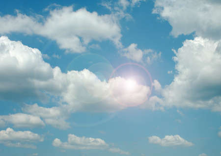 white air clouds in the blue skyの写真素材