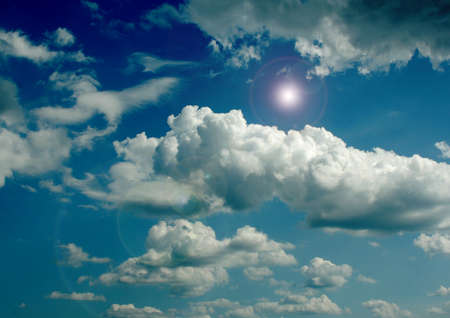 white air clouds in the blue skyの写真素材
