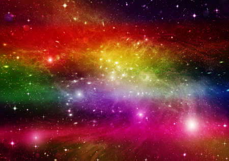 Stars of a planet and galaxy in a free space. 3D renderingの写真素材