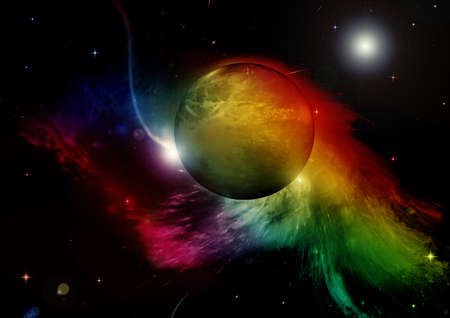 galaxy in a free space. 3D rendering