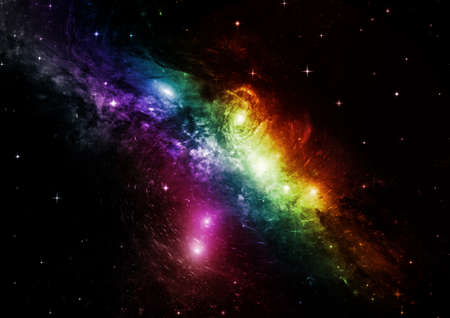galaxy in a free space. 3D renderingの写真素材