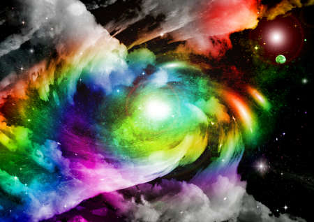 galaxy in a free space. 3D renderingの写真素材