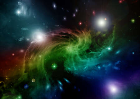 galaxy in a free space. 3D renderingの写真素材