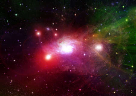 galaxy in a free space. 3D renderingの写真素材