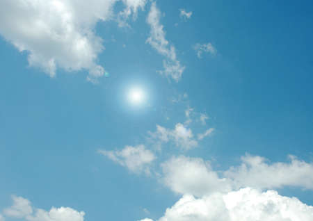 white air clouds in the blue skyの写真素材