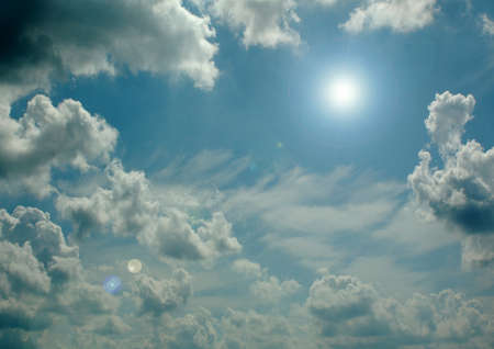 white air clouds in the blue skyの写真素材