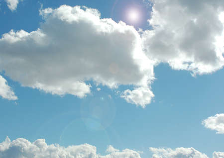 white air clouds in the blue skyの写真素材