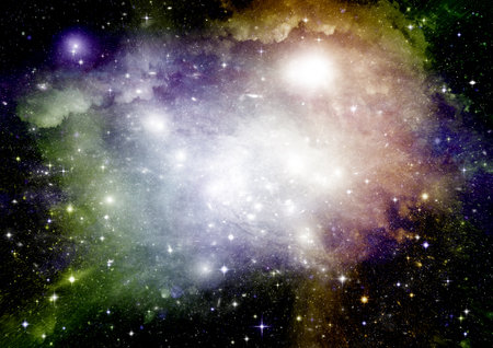 galaxy in a free space. 3D renderingの写真素材