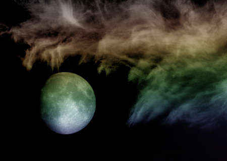 The moon in the night sky