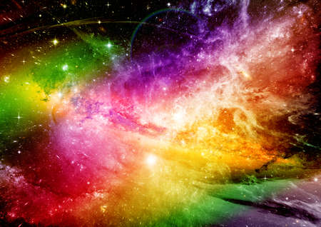 galaxy in a free space. 3D renderingの写真素材