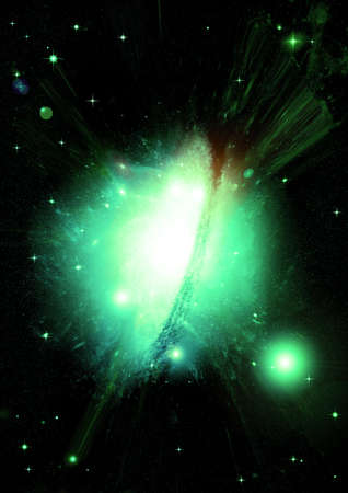 Stars of a planet and galaxy in a free spaceの写真素材