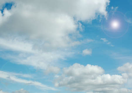 white air clouds in the blue skyの写真素材