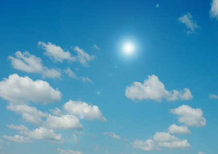 white air clouds in the blue skyの写真素材