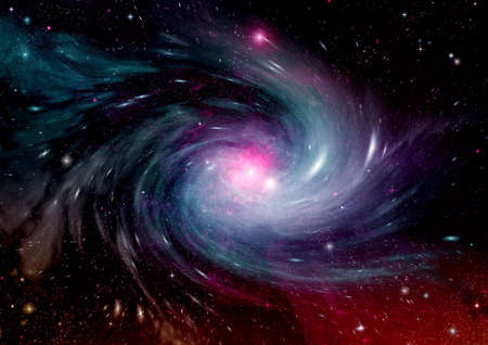 Stars of a planet and galaxy in a free spaceの写真素材