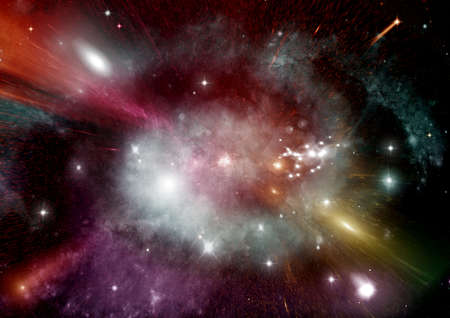Stars of a planet and galaxy in a free spaceの写真素材