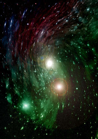 Stars of a planet and galaxy in a free spaceの写真素材