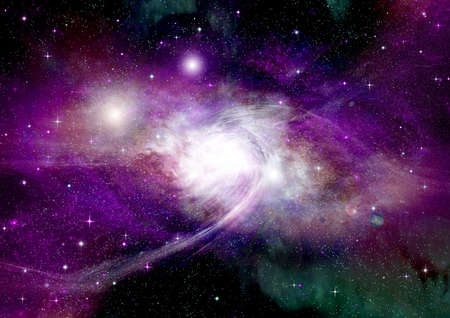 Stars of a planet and galaxy in a free spaceの写真素材