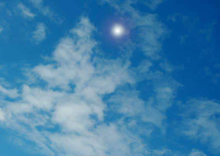 white air clouds in the blue sky