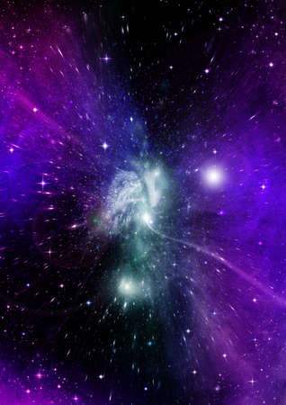 galaxy in a free space. 3D renderingの写真素材
