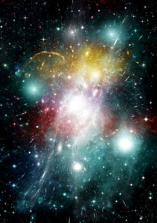 galaxy in a free space. 3D renderingの写真素材