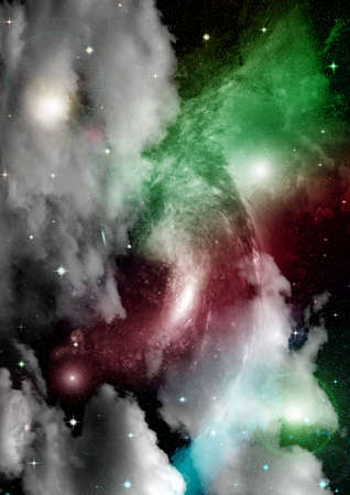 galaxy in a free space. 3D renderingの写真素材
