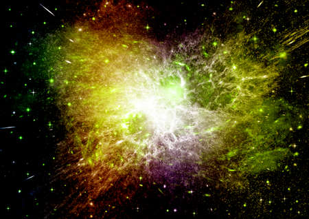 galaxy in a free space. 3D renderingの写真素材