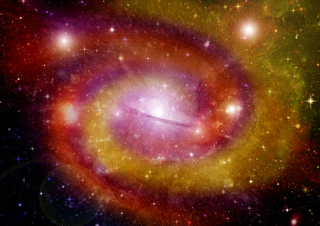 galaxy in a free space. 3D renderingの写真素材