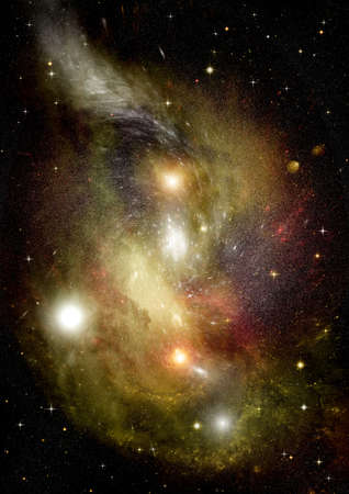 galaxy in a free space. 3D renderingの写真素材
